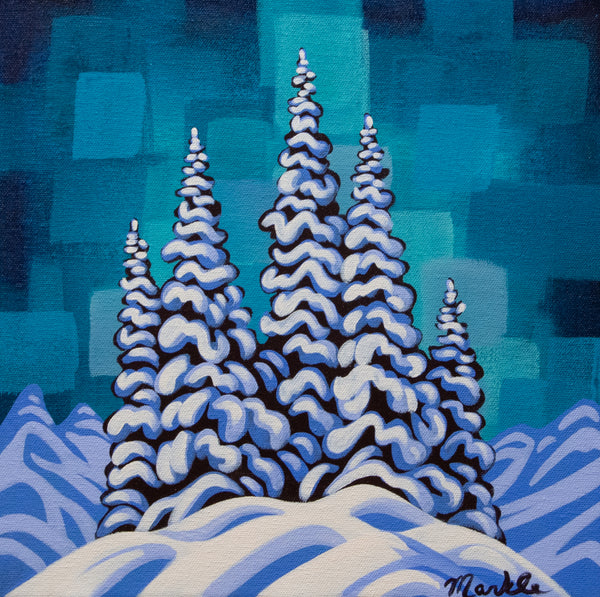 High Alpine X, 12"X12" original painting