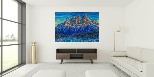 Castle Mountain, Print on Canvas