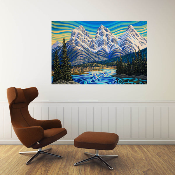 Canmore Three Sisters,  Print on Canvas,