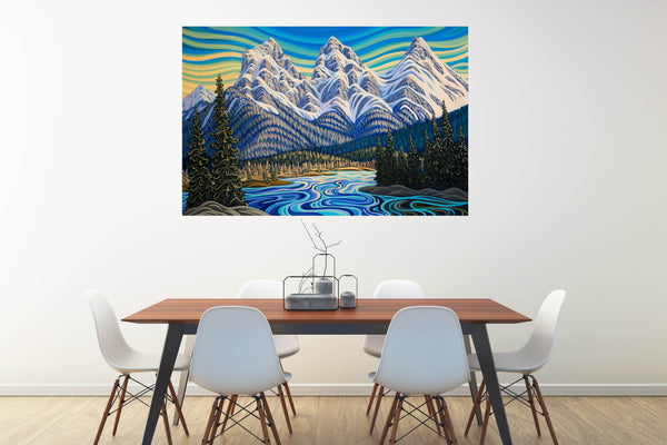 Canmore Three Sisters,  Print on Canvas,