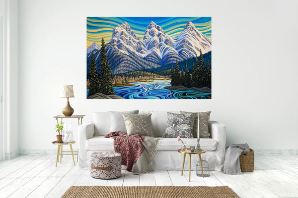 Canmore Three Sisters,  Print on Canvas,