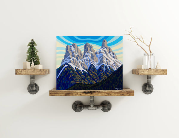 Three sisters, Canmore 14X20, Original Painting