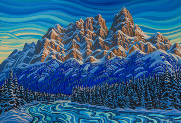 Castle Mountain, Print on Canvas