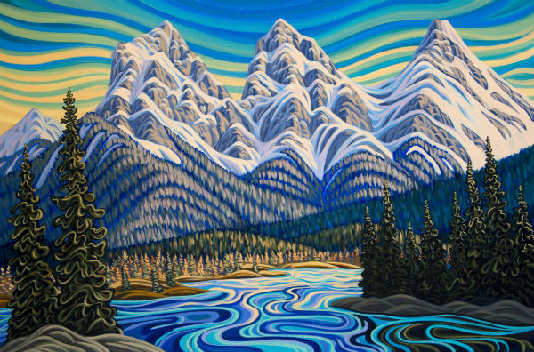 Canmore Three Sisters,  Print on Canvas,