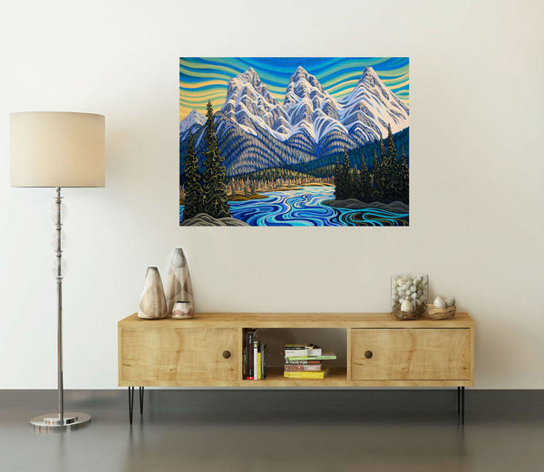 Canmore Three Sisters,  Print on Canvas,