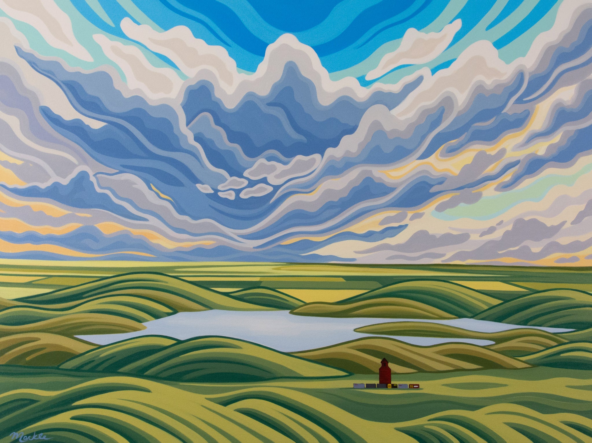 Prairie Lake, 30x40, Original Painting