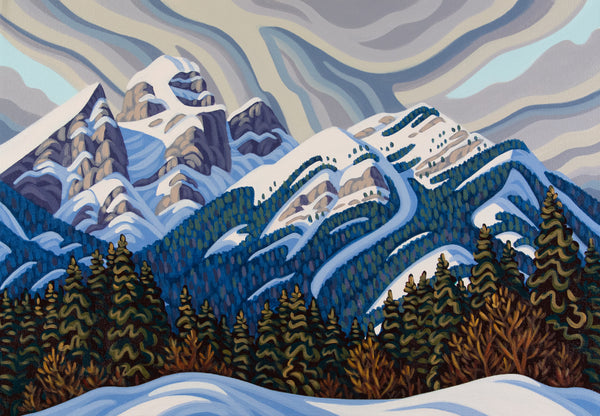 Fernie,  Stormy Sisters, 16x20, Original Painting, Canadian Artist, Ready to Hang, Gallery Canvas