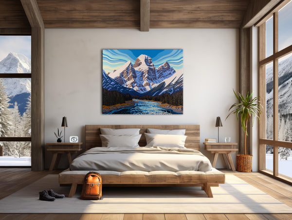 Three Sisters, Spring, Fernie, 48x60, Original Painting