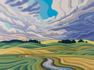 Prairie Sky and Stream, 30x40, Original Painting