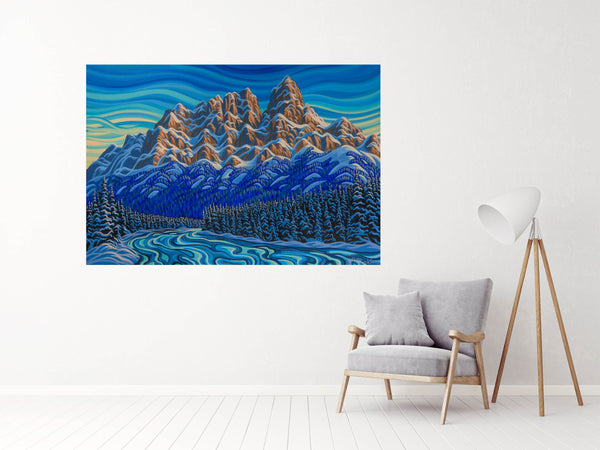 Castle Mountain, Print on Canvas