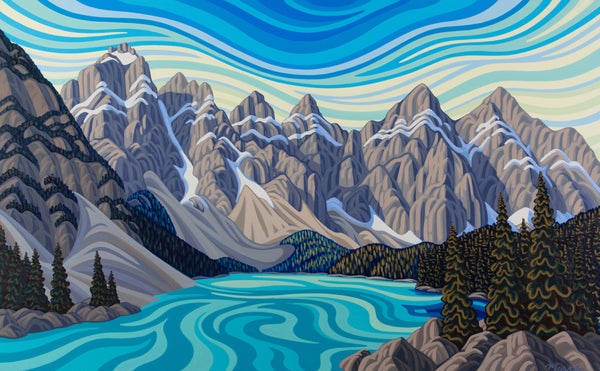 Moraine Lake II,  30X48, Original Painting, Canadian Artist, Ready to Hang, Gallery Canvas