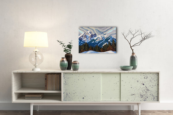 Fernie,  Stormy Sisters, 16x20, Original Painting, Canadian Artist, Ready to Hang, Gallery Canvas