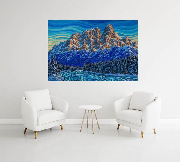 Castle Mountain, Print on Canvas