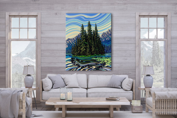 Island Lake, Giclee, Print on canvas