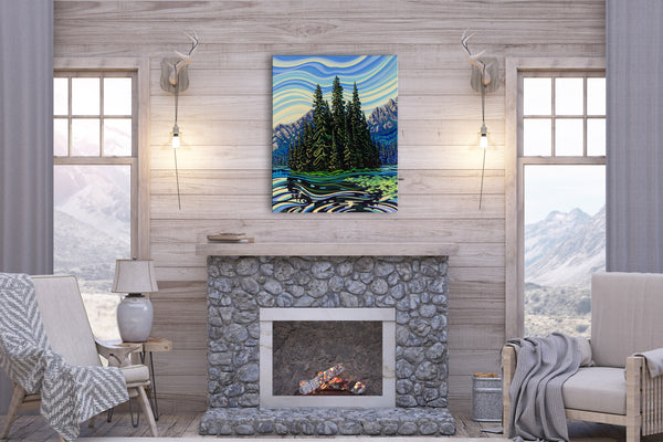 Island Lake, Giclee, Print on canvas