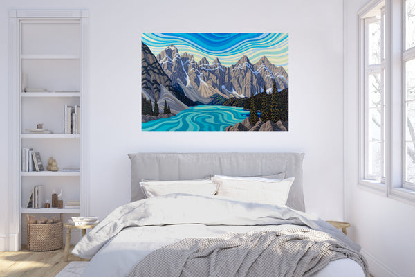 Moraine Lake II,  30X48, Original Painting, Canadian Artist, Ready to Hang, Gallery Canvas