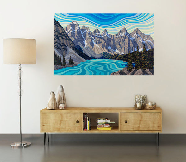 Moraine Lake II,  30X48, Original Painting, Canadian Artist, Ready to Hang, Gallery Canvas