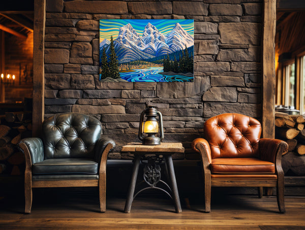 Canmore Three Sisters,  Print on Canvas,