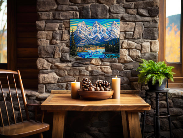 Canmore Three Sisters,  Print on Canvas,