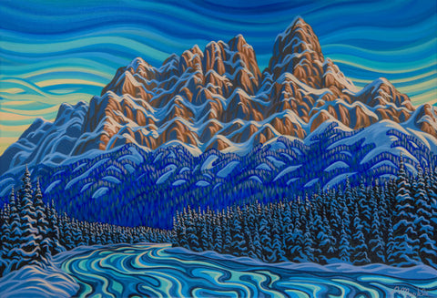 Castle Mountain, Print on Canvas, 24" X 36"