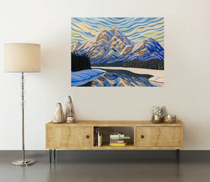 Pyramid Lake, 30"X40", Giclee, Canadian Artist, Ready to Hang, Gallery Canvas