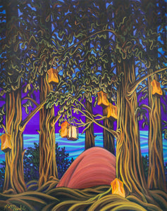 Cedar Campsite 24x30, print on canvas